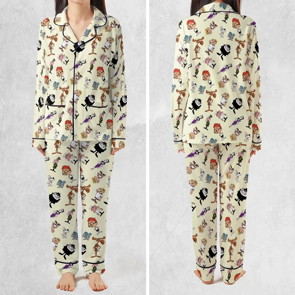 60s The Adventures Of Rocky And Bullwinkle and Friends Pajamas Set - 2