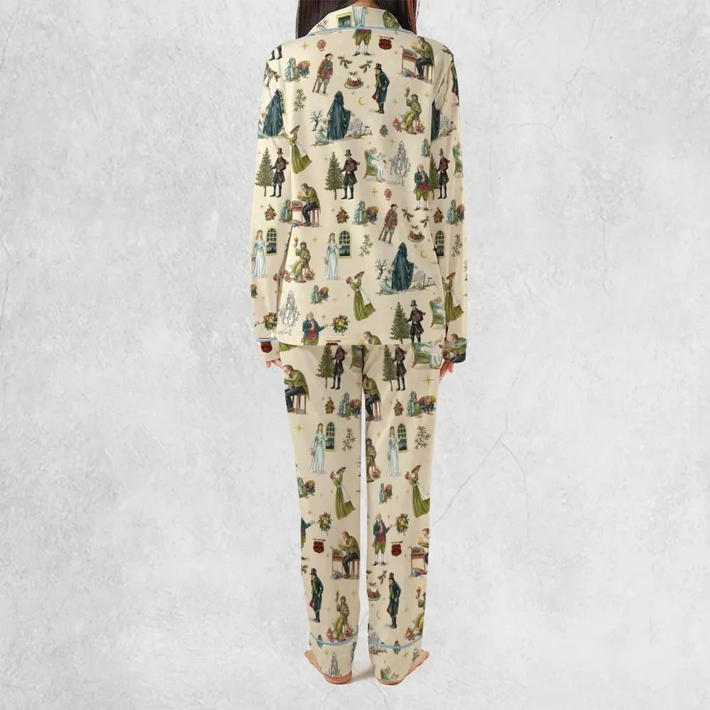 A Christmas Carol Characters Pattern Pajamas Set - 4