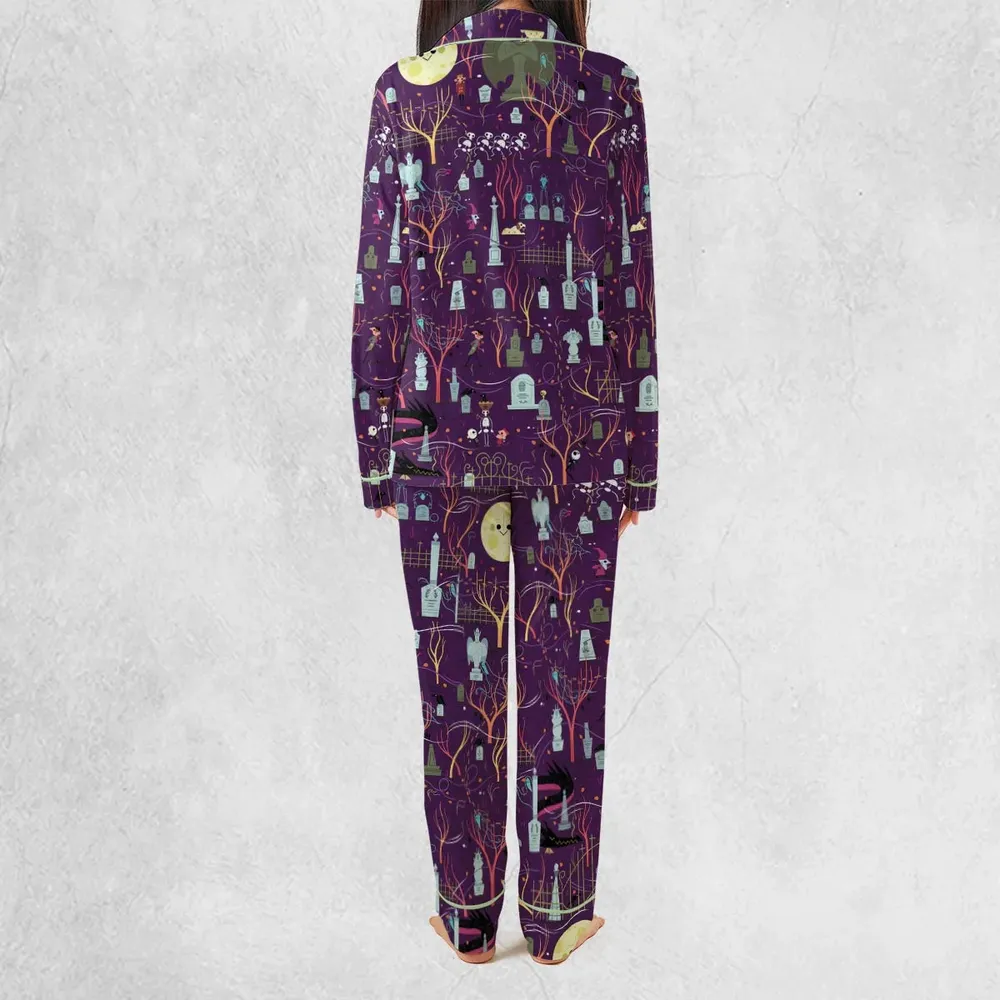 Nostalgic 80s 90s Spooky Scene Pajamas Set - 4