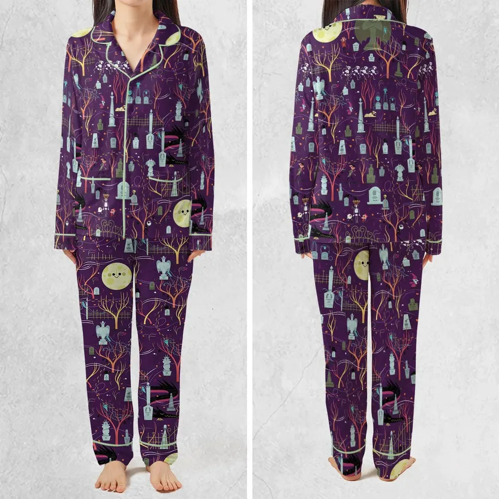 Nostalgic 80s 90s Spooky Scene Pajamas Set - 2