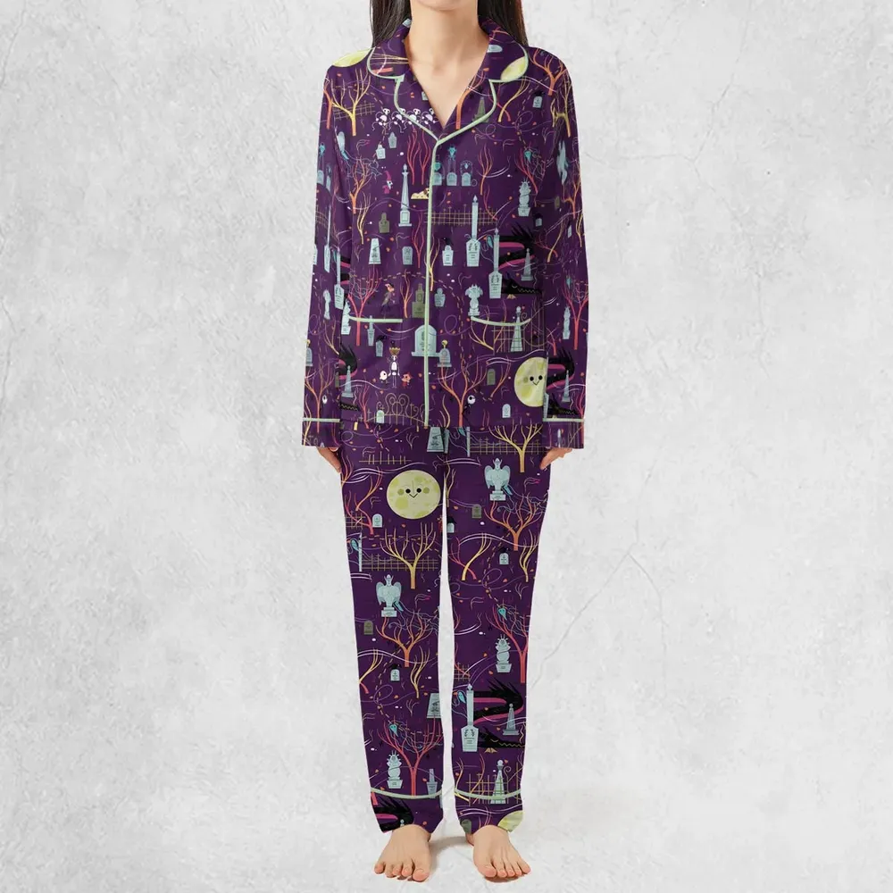 Nostalgic 80s 90s Spooky Scene Pajamas Set - 3