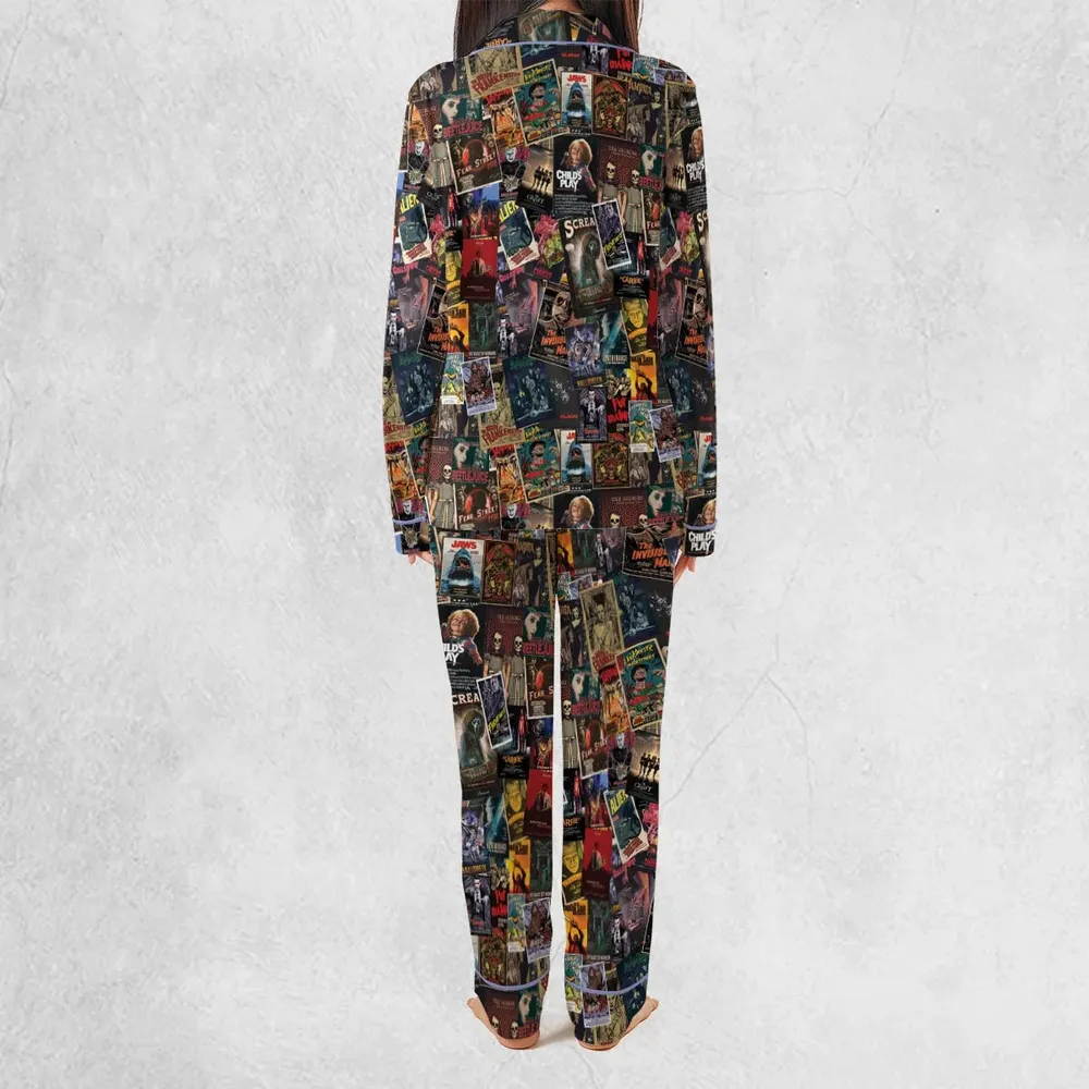 Vintage Horror Pattern Pajamas Set - 4