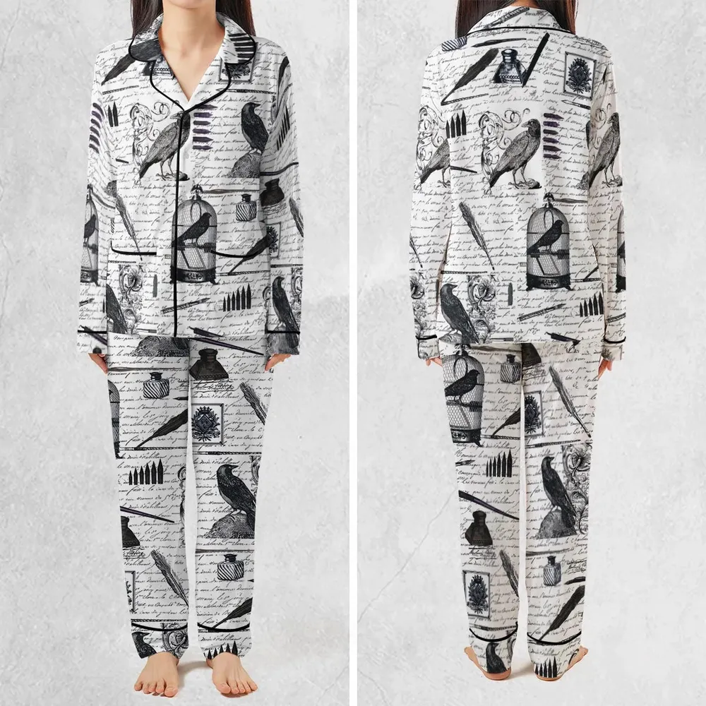 Nevermore The Raven Edgar Allan Poe Pajamas Set - 2