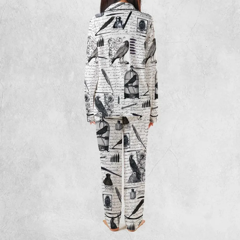 Nevermore The Raven Edgar Allan Poe Pajamas Set - 4