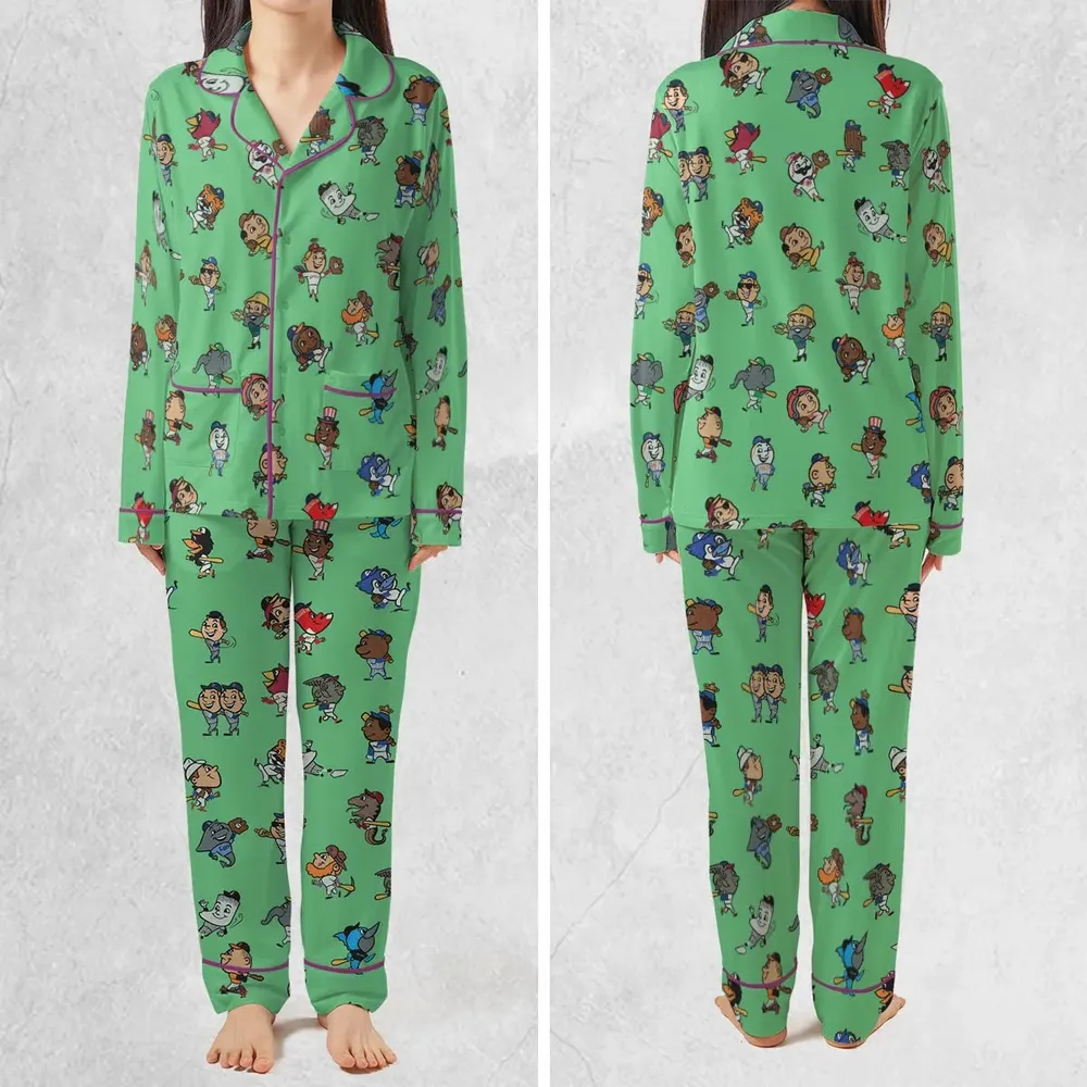 Baseball Mascot Pattern Pajamas Set - 2