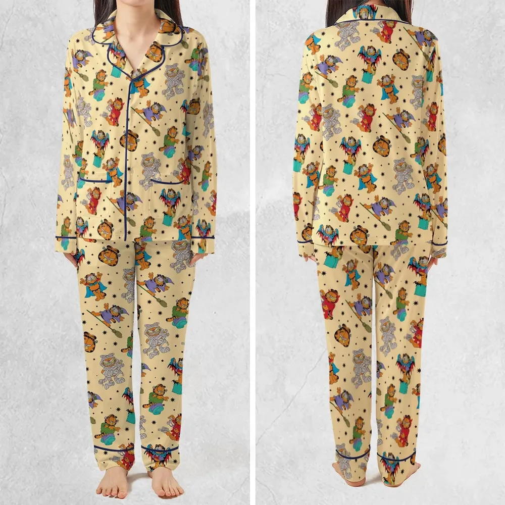 Nostalgic Cat Garfield's Halloween Adventure Pajamas Set - 2
