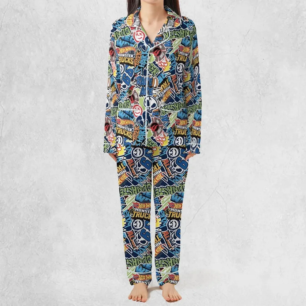 Hot Wheels Monster Trucks Logos Pajamas Set - 3