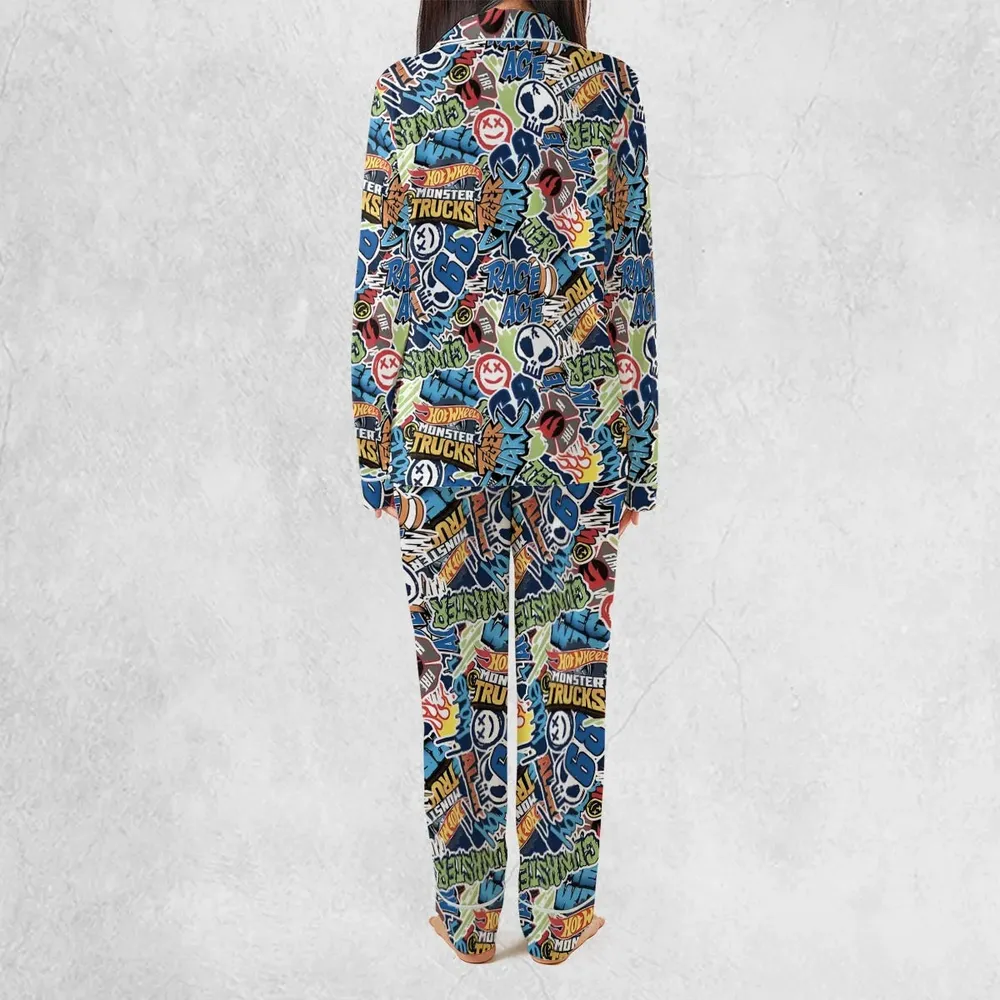 Hot Wheels Monster Trucks Logos Pajamas Set - 4