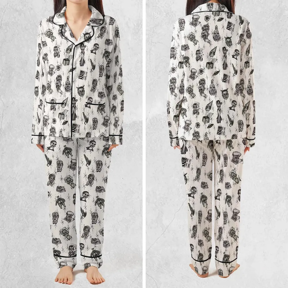 The Twilight Zone Characters Pattern Pajamas Set - 2