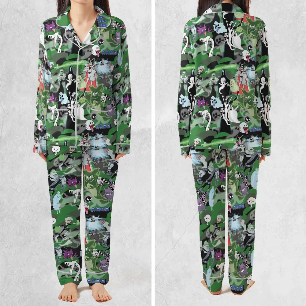 Ghost Cartoon Characters Pajamas Set - 2