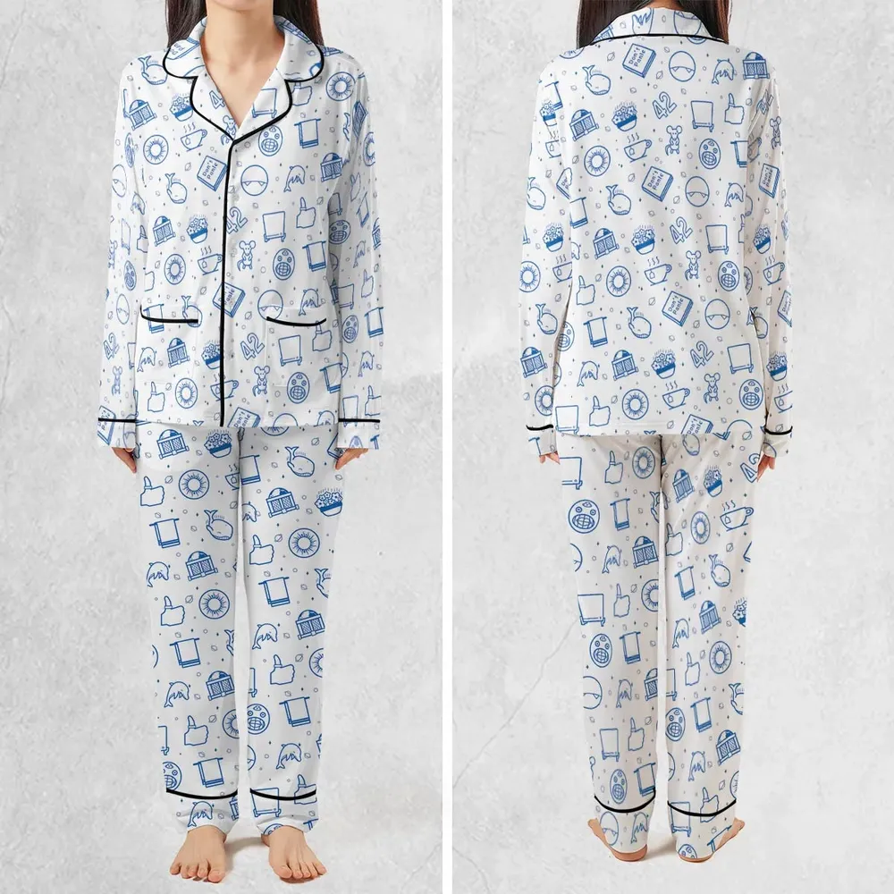 Don't Panic Life 42 The Hitchhiker's Guide to the Galaxy Pajamas Set - 2