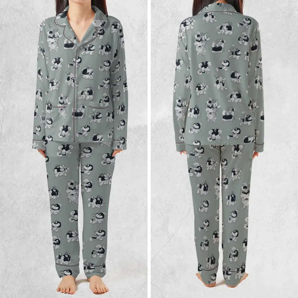 60s Sailors Battle Pattern Pajamas Set - 2