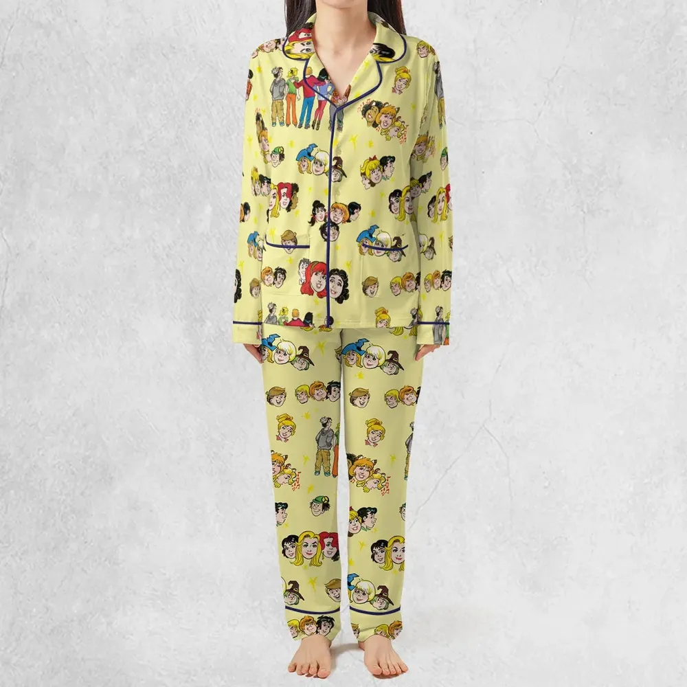 Nostalgic Cartoons in Archie Style Pajamas Set - 3