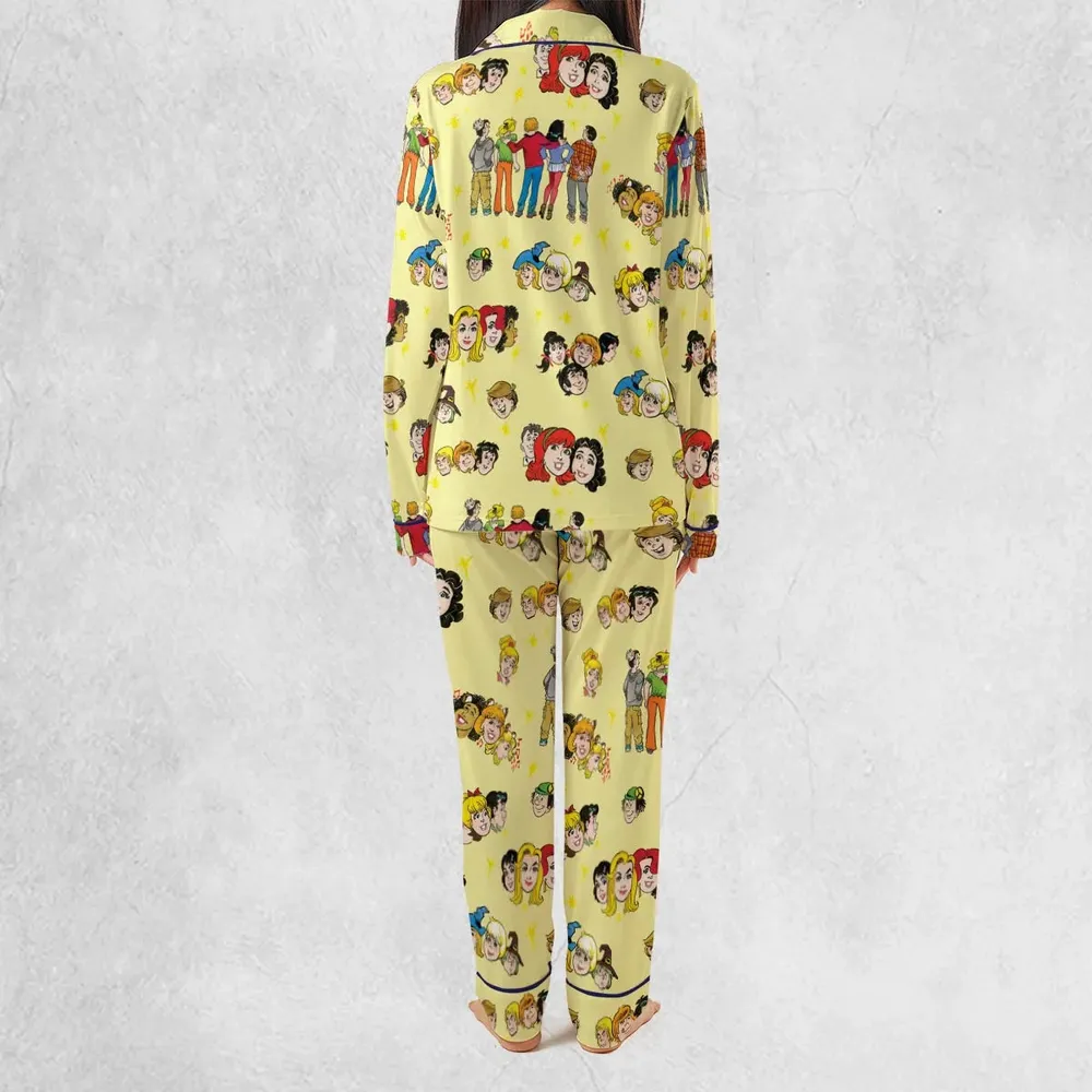 Nostalgic Cartoons in Archie Style Pajamas Set - 4
