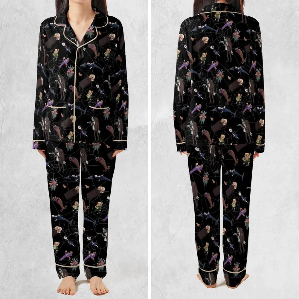 Groovie Addams Family  Cartoon Characters Pajamas Set - 2