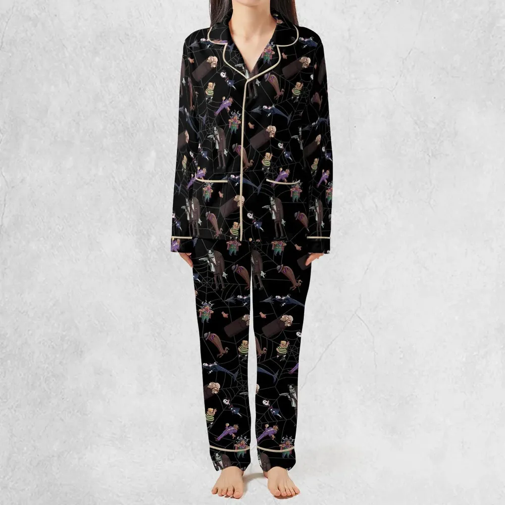 Groovie Addams Family  Cartoon Characters Pajamas Set - 3