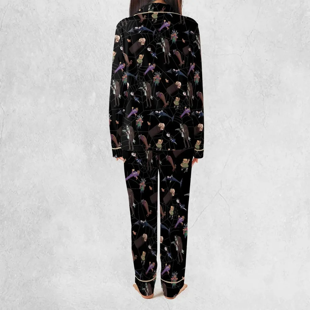 Groovie Addams Family  Cartoon Characters Pajamas Set - 4