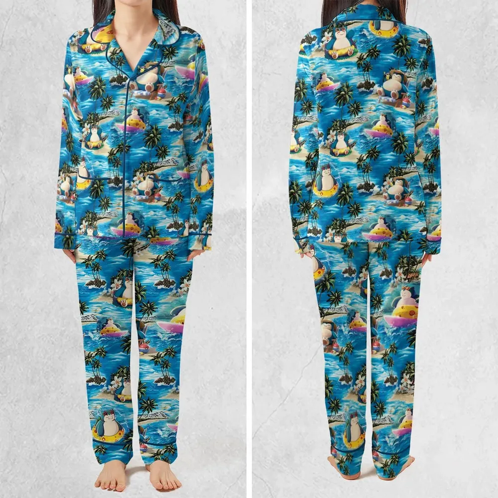 Snorlax Surfing Summer Vibes Pajamas Set - 2