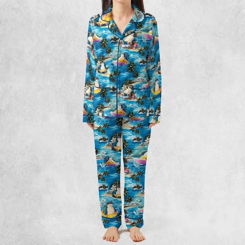 Snorlax Surfing Summer Vibes Pajamas Set - 3