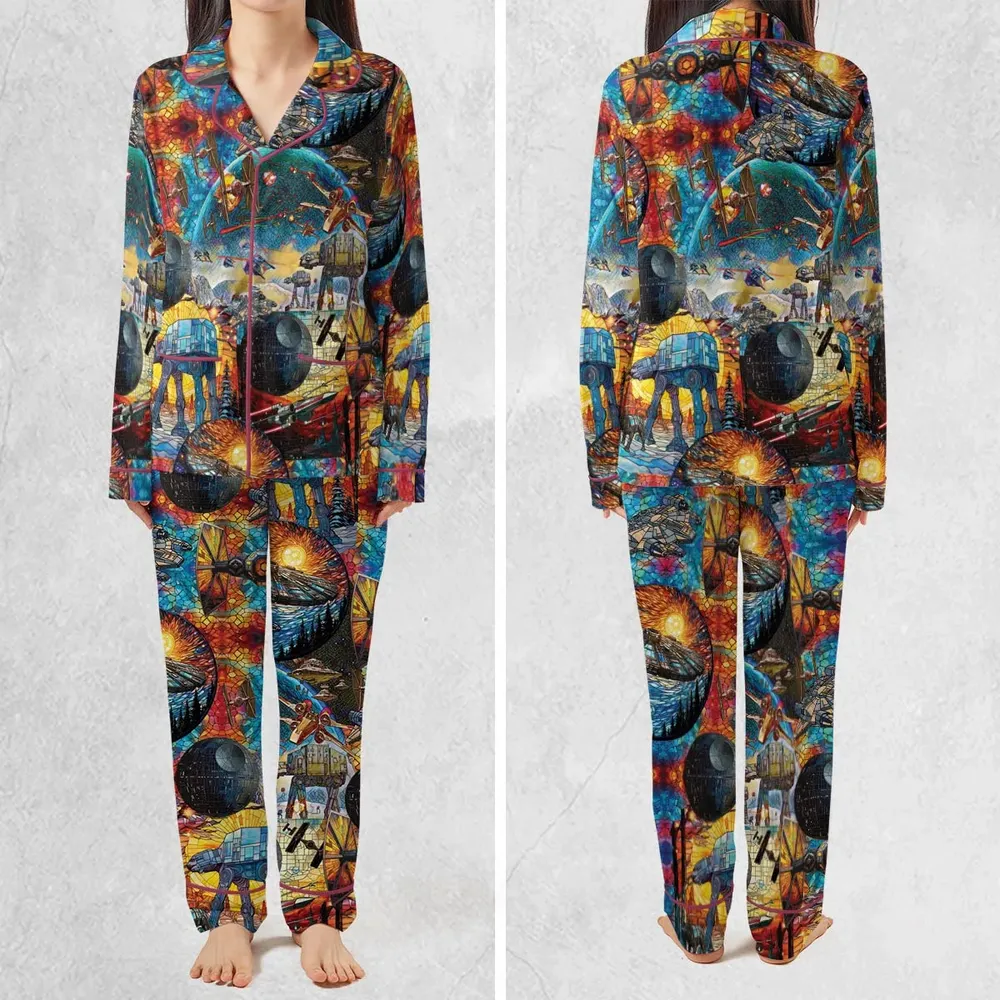 Spaceships Death Star Suncatcher Glass Pajamas Set - 2