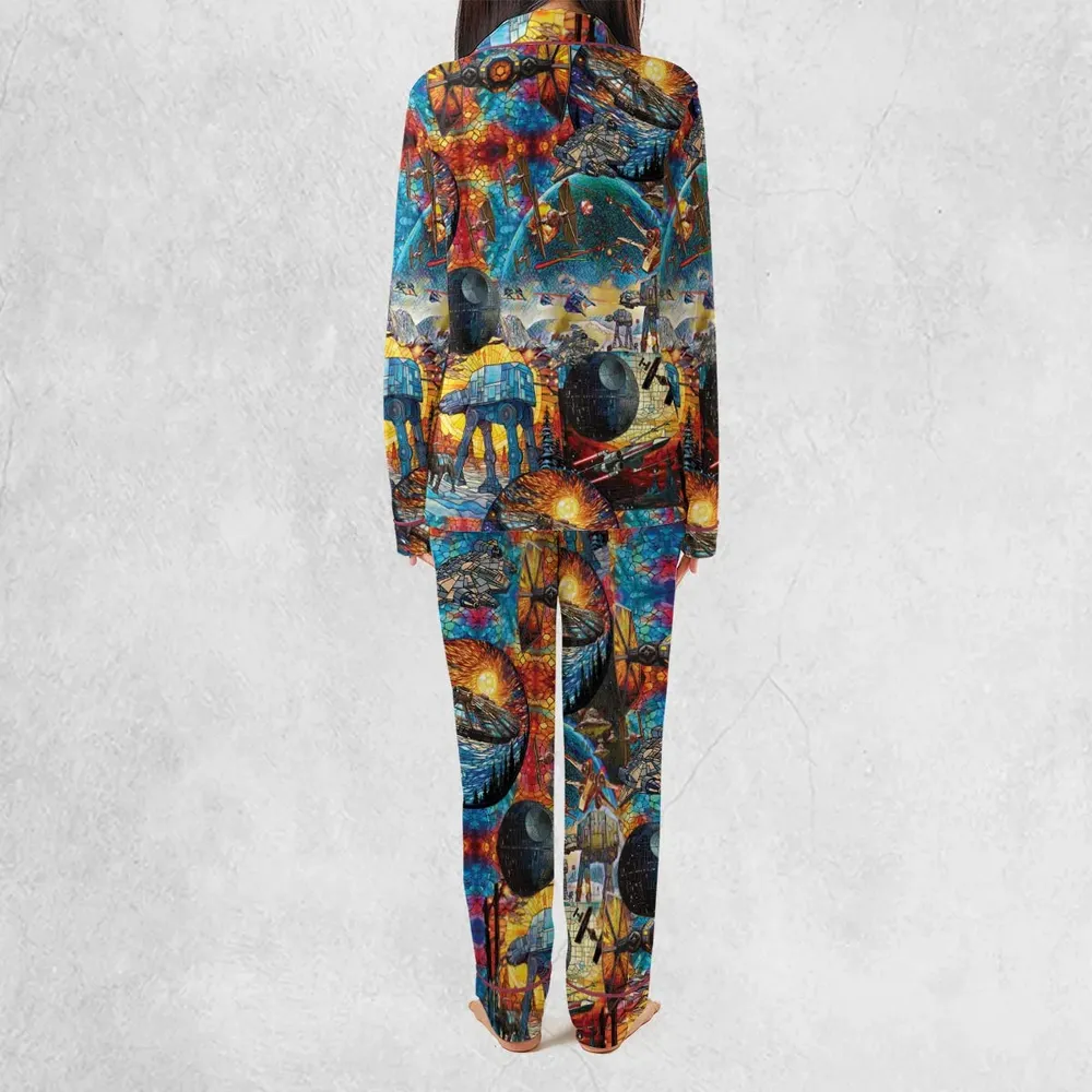 Spaceships Death Star Suncatcher Glass Pajamas Set - 4