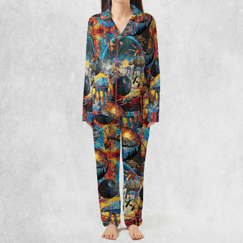 Spaceships Death Star Suncatcher Glass Pajamas Set - 3