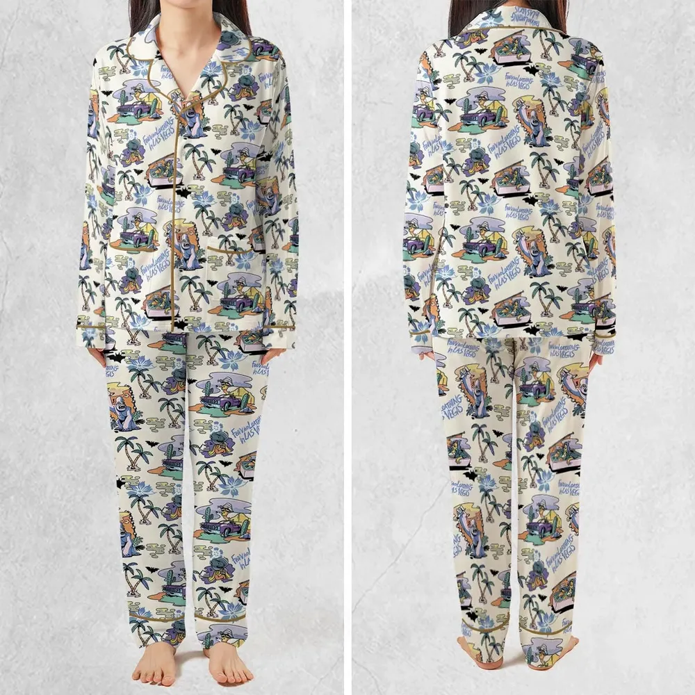 Vacation Fear and Loathing In Las Vegas Pattern Pajamas Set - 2