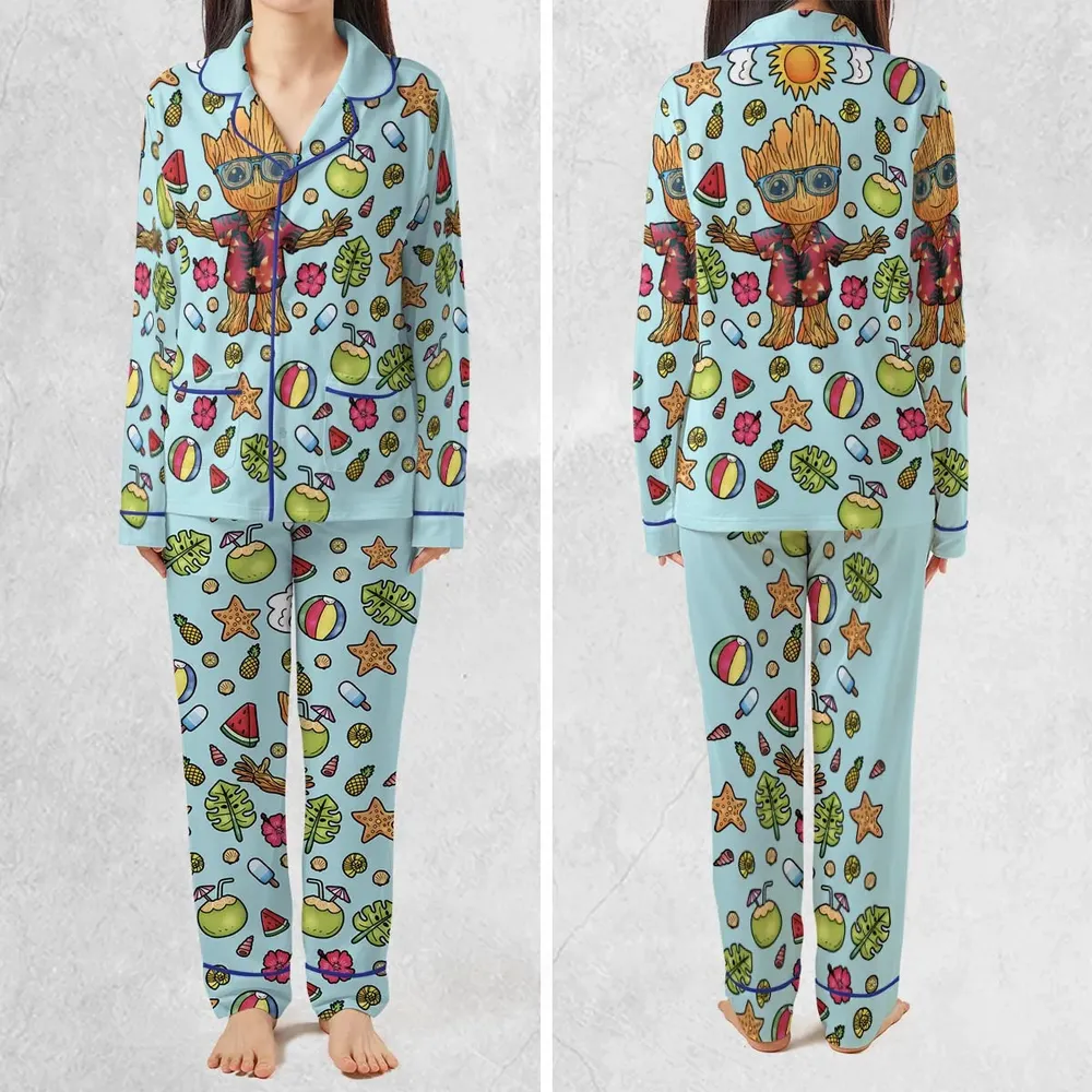 Summer Galaxy Groot Pajamas Set - 2
