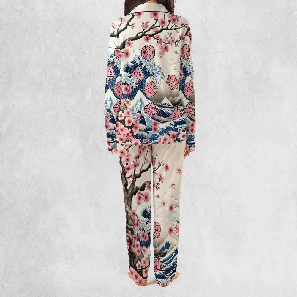 Pink Flower Dice DnD Pajamas Set - 4