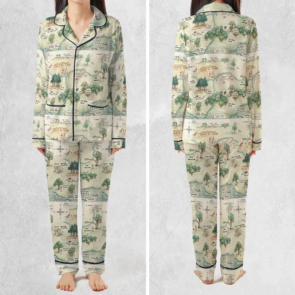 Hundred Acre Wood Map Pajamas Set - 2