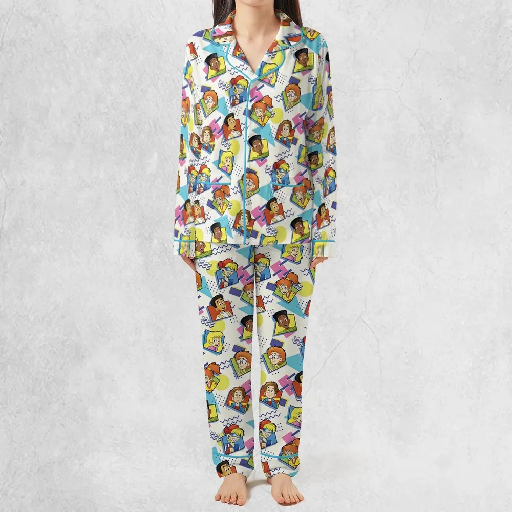 90s Pattern and Kids Club Pajamas Set - 3