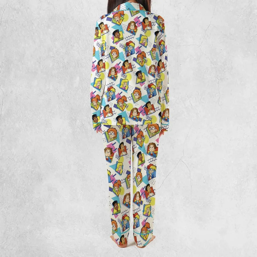 90s Pattern and Kids Club Pajamas Set - 4