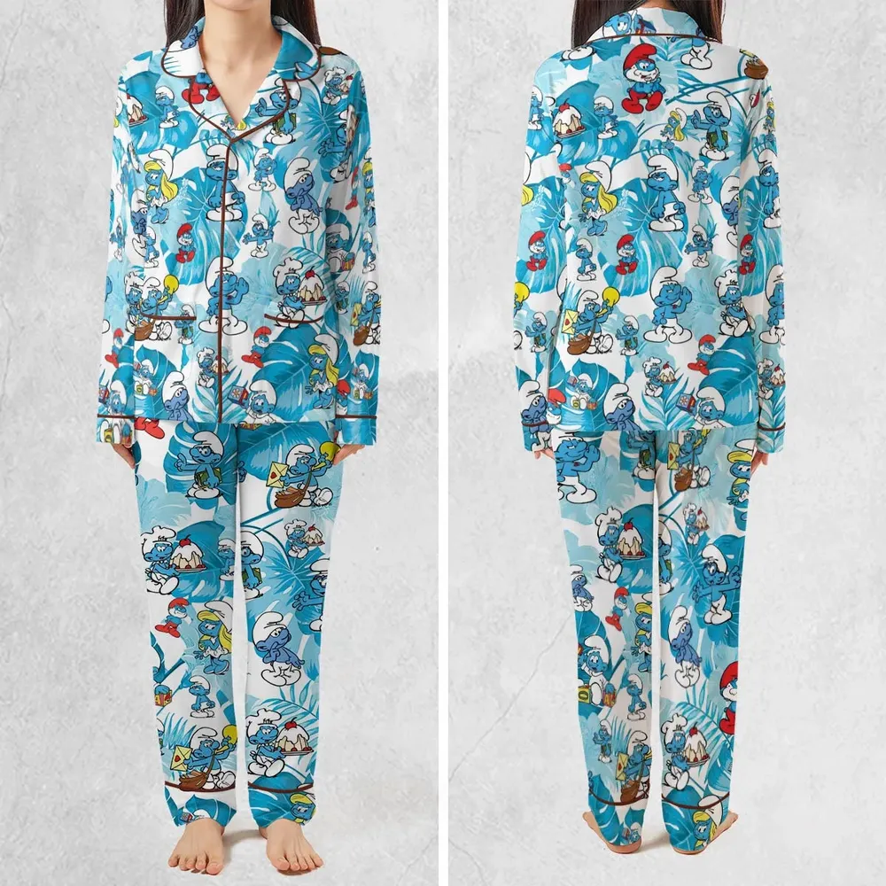 The Smurfs Pattern Pajamas Set - 2