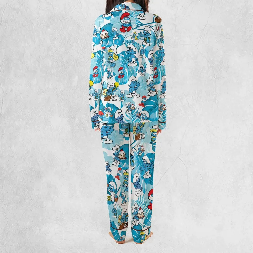 The Smurfs Pattern Pajamas Set - 4