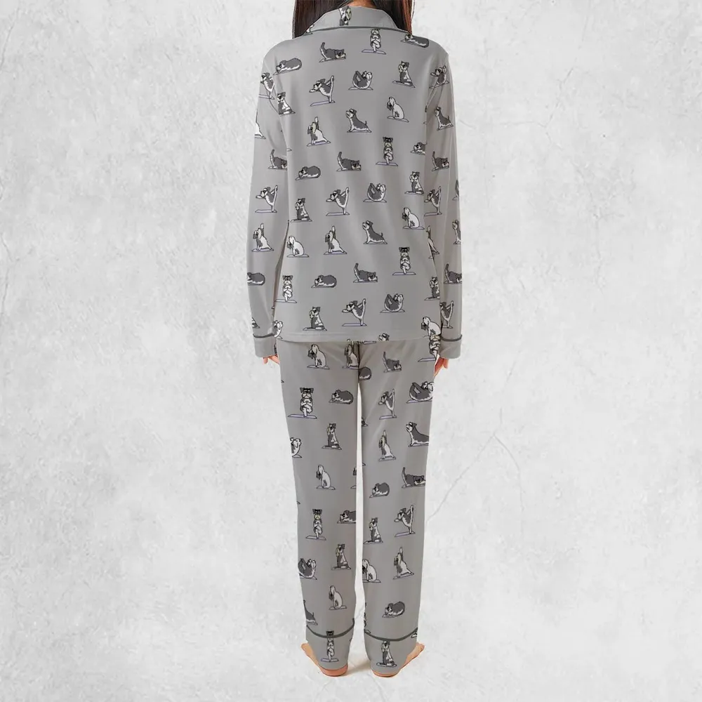 Miniature Schnauzer Yoga Pattern Pajamas Set - 4