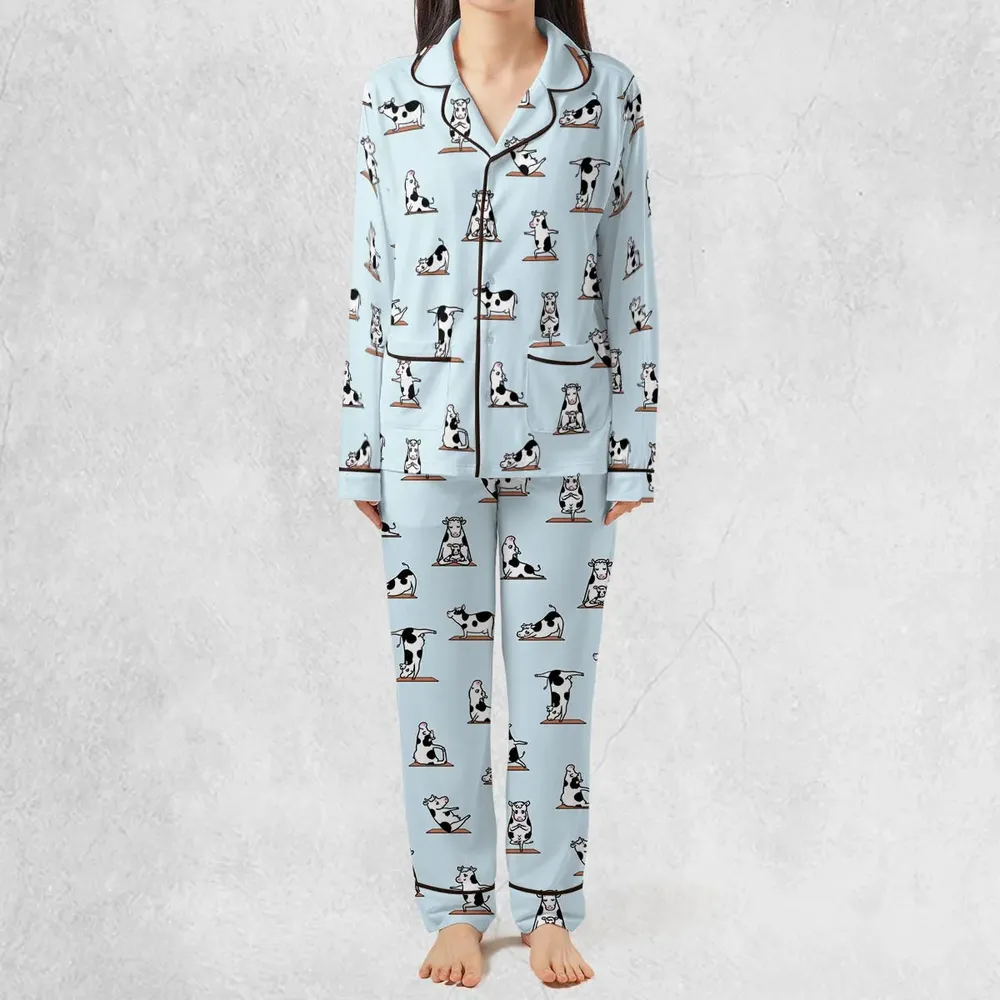 Moo Yoga Pattern Pajamas Set - 3