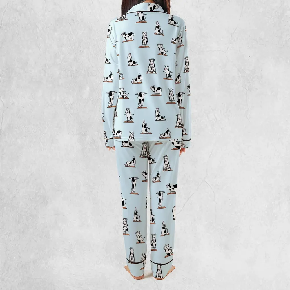 Moo Yoga Pattern Pajamas Set - 4