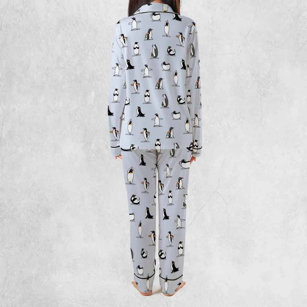 Penguin Yoga Pattern Pajamas Set - 4