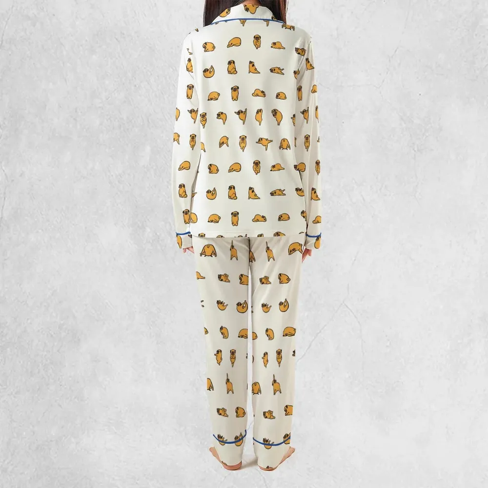 Pug Hot Yoga Pattern Pajamas Set - 4