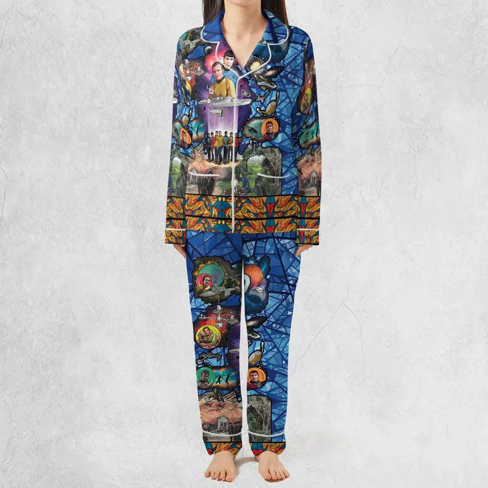 The Beginning Star Trek Pattern Pajamas Set - 3
