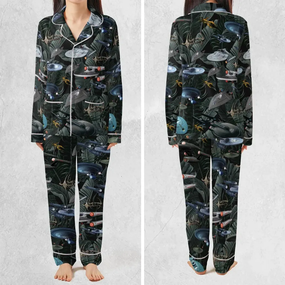 Star Trek Spaceship Pattern Pajamas Set - 2