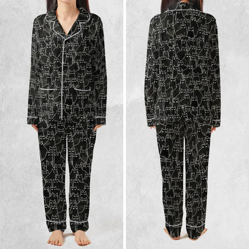 Suspicious Cats Funny Cat Pajamas Set - 2