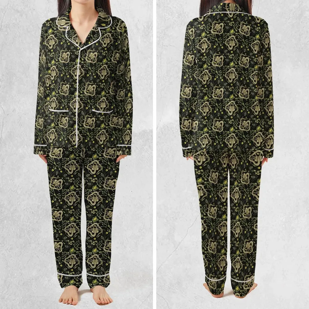 Facehugger Flower Pattern Alien Pajamas Set - 2