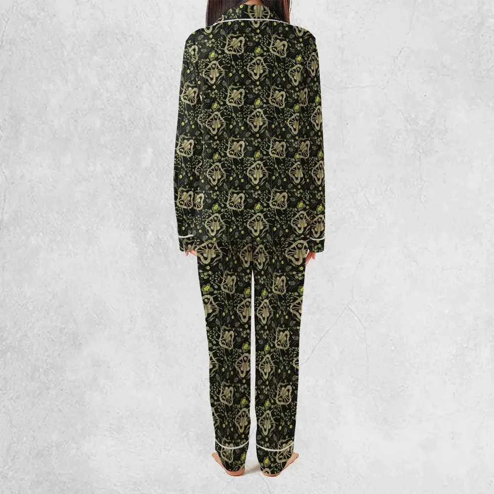 Facehugger Flower Pattern Alien Pajamas Set - 4
