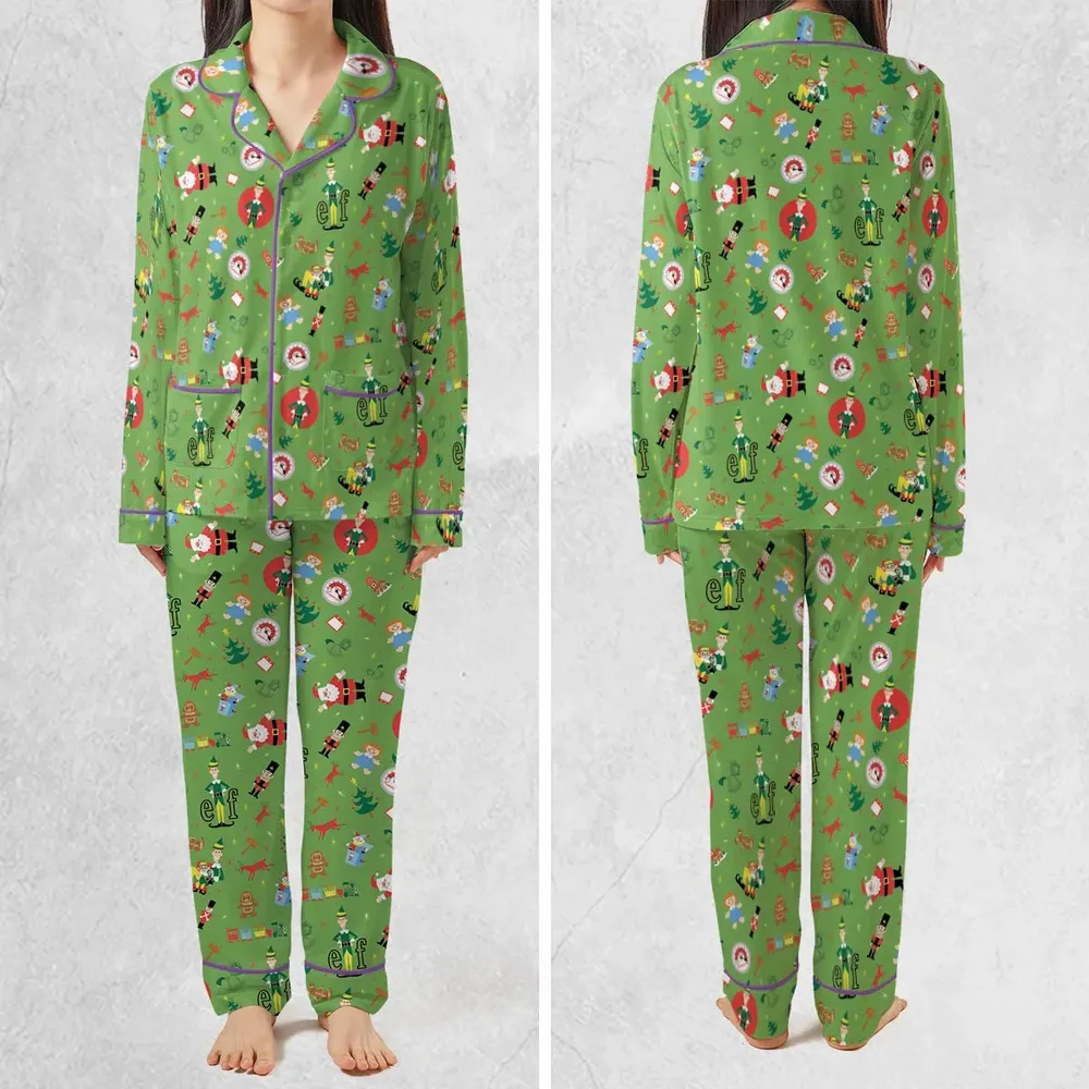 ELF Christmas Pattern Pajamas Set - 2