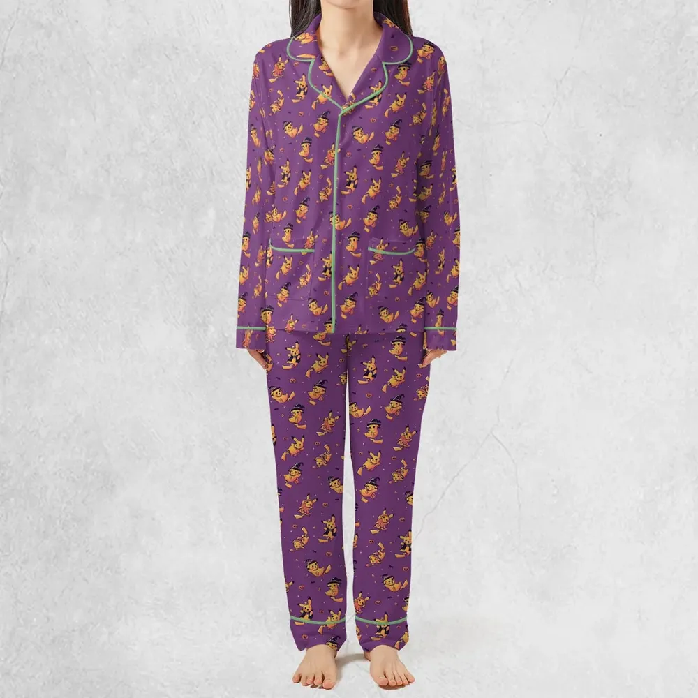 Electric Halloween Cute Pikachu Pattern Pajamas Set - 3