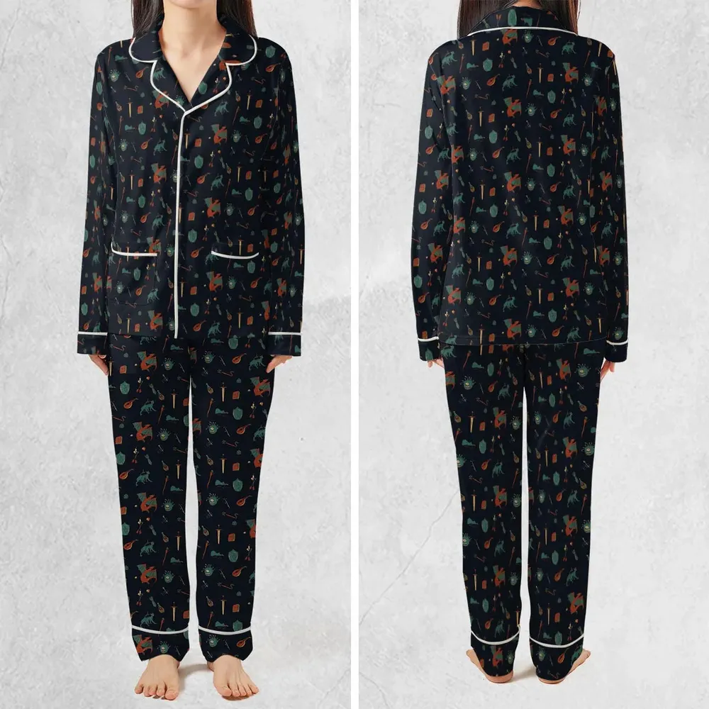 DnD Items and Monsters Pattern Pajamas Set - 2