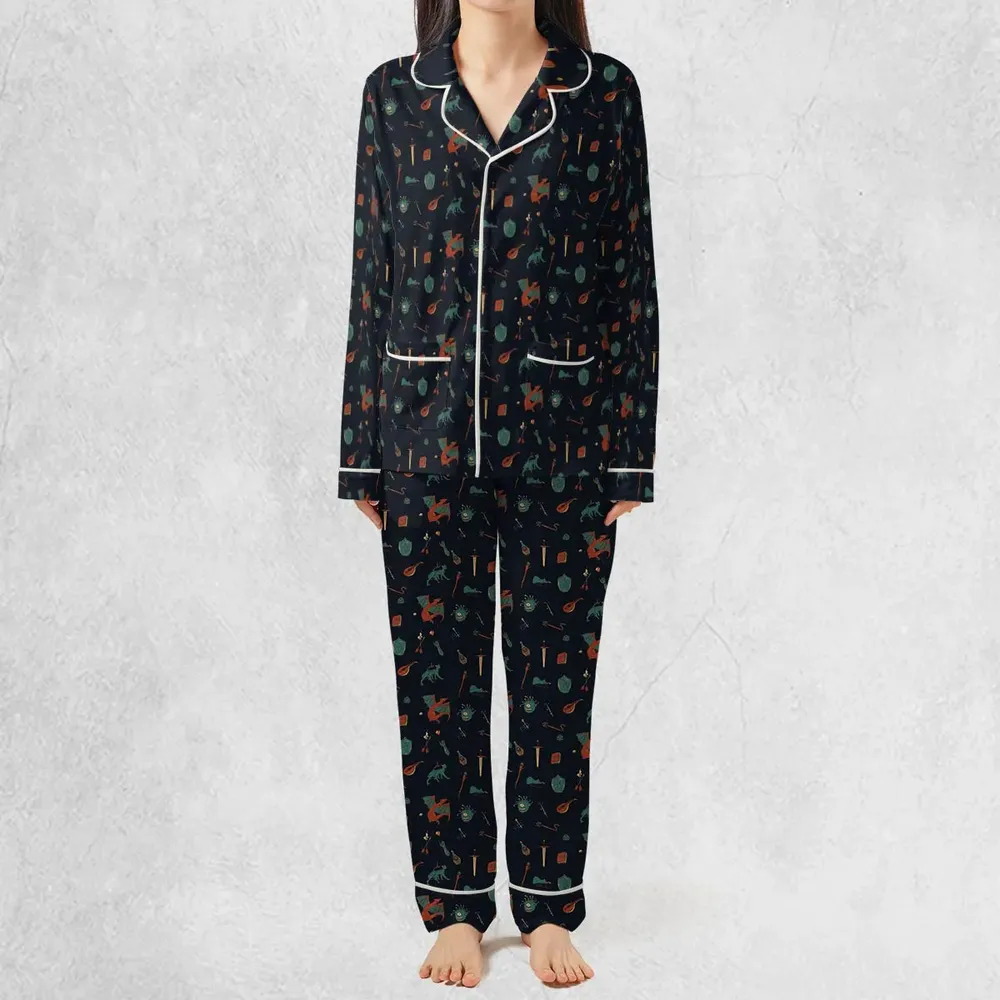 DnD Items and Monsters Pattern Pajamas Set - 3