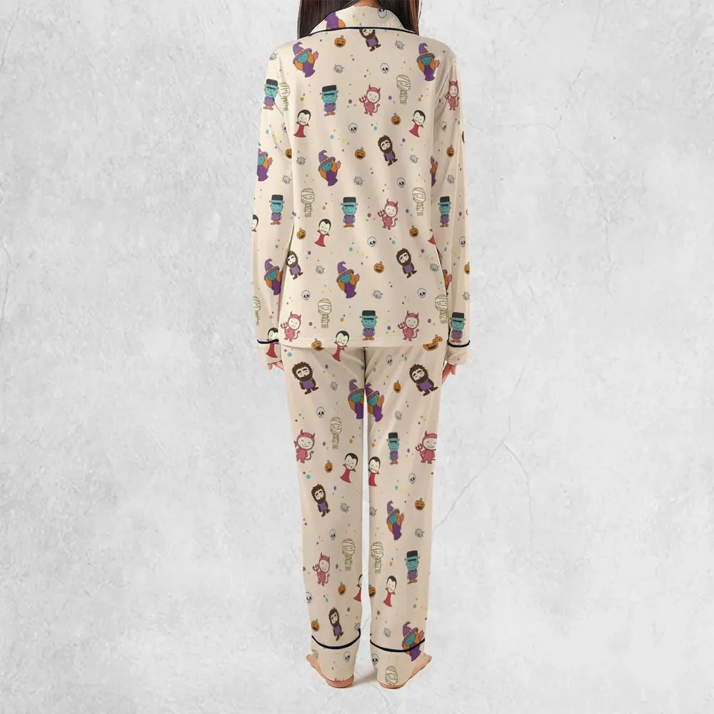 Cute Halloween Characters Pattern Pajamas Set - 4