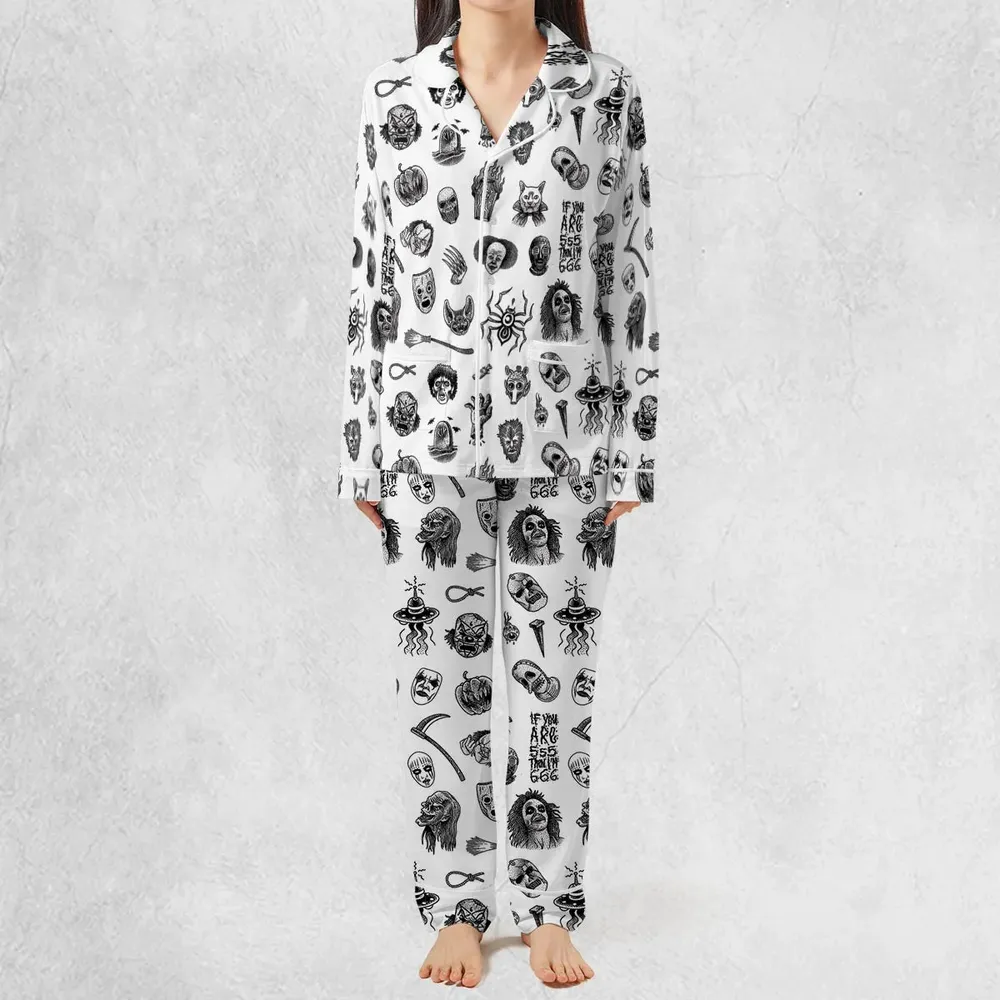 Cult Horror Characters Cryptkeeper Beetlejuice Chucky Fears of a clown Pajamas Set - 3